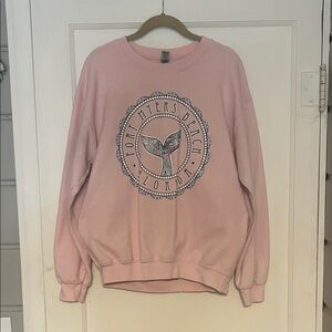 Gildan Pink Fort Myers Beach Crew Neck Sweater